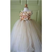 Flower girl dress Champagne Dress Champagne tutu dress, flower top, hydrangea top, toddler tutu dres