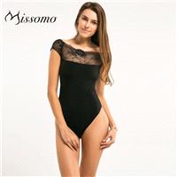 Vogue Sexy Split Front Slimming Bateau Lift Up One Color Lace Jumpsuit - Bonny YZOZO Boutique Store