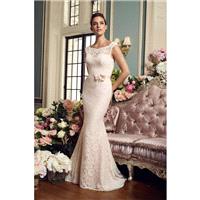 Mikaella Fall/Winter 2017 Style 2157 Sweet Ivory Hall Chapel Train with Sash Lace Sleeveless Sheath