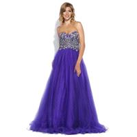 Jolene Collection - 15116 Strapless Crystal Embellished Ballgown - Designer Party Dress & Formal Gow