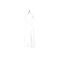 Ivory Azazie Aaliyah - Back Zip Chiffon Floor Length Scoop Dress - Simple Bridesmaid Dresses & Easy