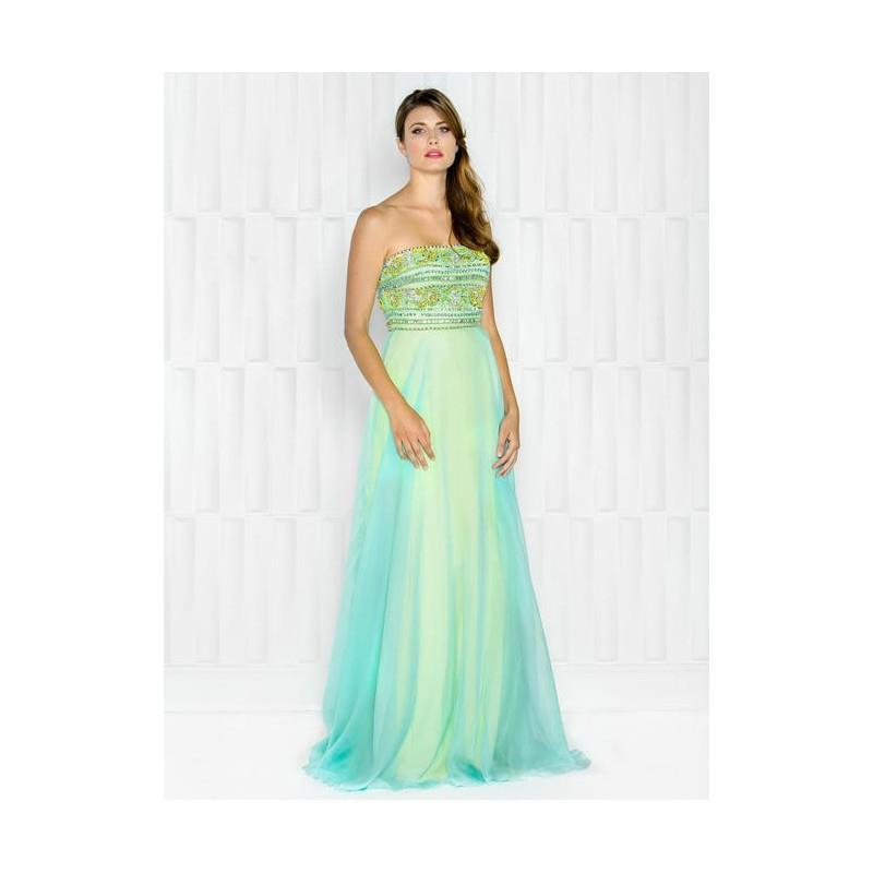 My Stuff, Colors Dress - 1715 Beaded Strapless Striped Chiffon Dress - Designer Party Dress & Formal