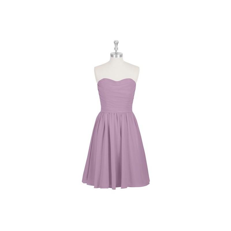 My Stuff, Wisteria Azazie Kaiya - Back Zip Chiffon Sweetheart Knee Length Dress - Simple Bridesmaid