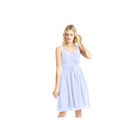 Lavender Azazie Mikaela - Bow/Tie Back V Neck Knee Length Chiffon Dress - Charming Bridesmaids Store