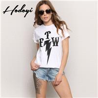 Summer 2017 new stylish blouse letters printed short sleeve t-shirt woman - Bonny YZOZO Boutique Sto