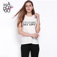 Casual Vogue Printed Short Sleeves Alphabet T-shirt - Bonny YZOZO Boutique Store