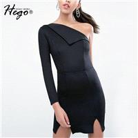 Vogue Sexy Split Asymmetrical One-Shoulder Off-the-Shoulder Winter Formal Wear Dress - Bonny YZOZO B