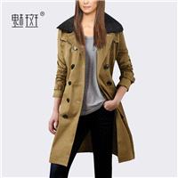 Plus size women's clothing new quality lambs wool long coat female 2017 autumn jacket windbreaker -