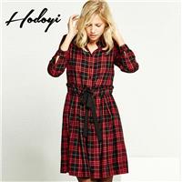 2017 winter dress fashion single breasted shirt dress - Bonny YZOZO Boutique Store