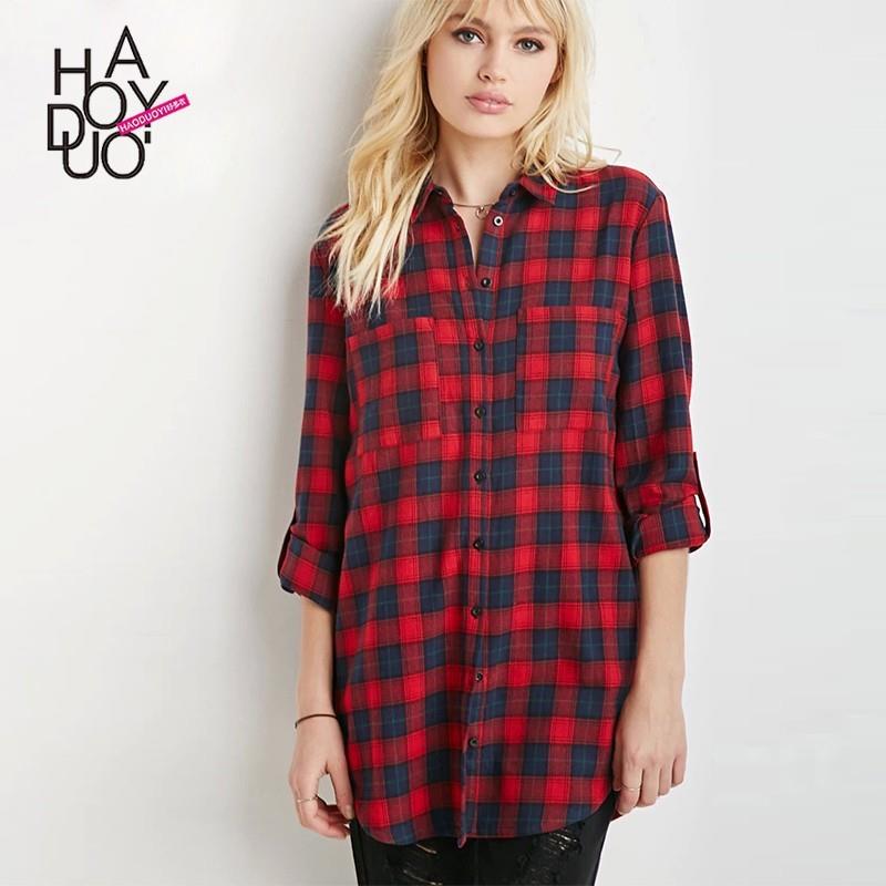 My Stuff, Must-have Vogue Solid Color Lattice Fall Casual Blouse - Bonny YZOZO Boutique Store