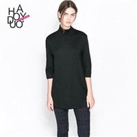 2017 spring new Vogue back deep V hollow-out high neck basic T-Shirt - Bonny YZOZO Boutique Store