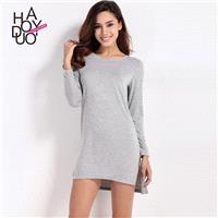 Vogue Split High Low One Color Fall T-shirt - Bonny YZOZO Boutique Store