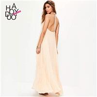 Oversized Vogue Sexy Open Back Halter Summer Tie Dress - Bonny YZOZO Boutique Store