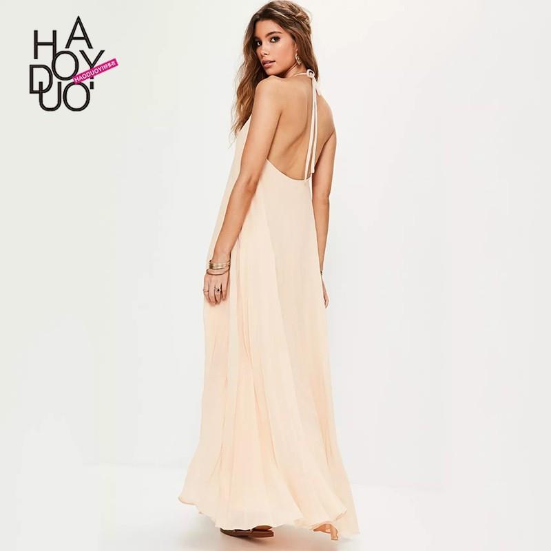 My Stuff, Oversized Vogue Sexy Open Back Halter Summer Tie Dress - Bonny YZOZO Boutique Store