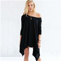 Oversized Vogue Sexy Asymmetrical Mermaid Off-the-Shoulder Long Sleeves Edgy T-shirt - Bonny YZOZO B