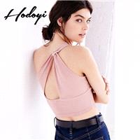 End of 2017 summer new street fashion one-shoulder tube top cropped vest - Bonny YZOZO Boutique Stor