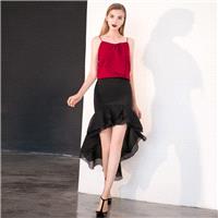 New Mermaid elegant wavy mesh vintage dovetail former short skirts slim dress 9243-1 - Bonny YZOZO B