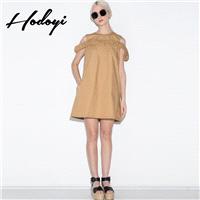 Summer 2017 new Womenswear fashion retro sexy Halter drape stitching loose dress - Bonny YZOZO Bouti