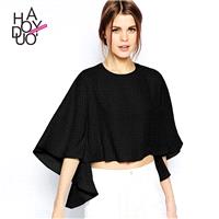 Vogue Simple Asymmetrical Fall Chiffon Top - Bonny YZOZO Boutique Store