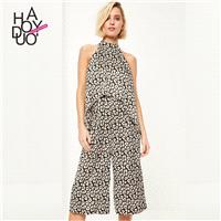 Office Wear Vintage Asymmetrical Printed Sleeveless Summer Jumpsuit - Bonny YZOZO Boutique Store