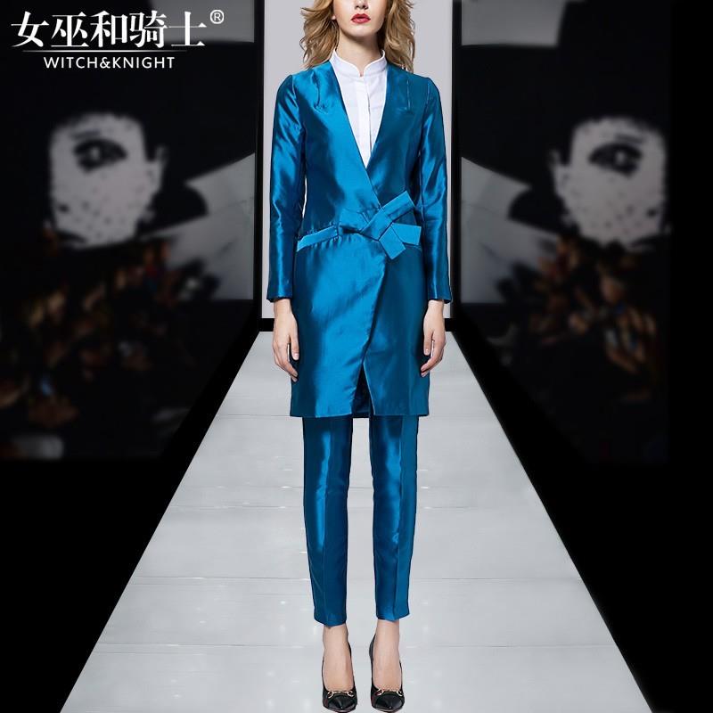 wedding, 2017 in autumn new style long sleeve deep v neck long satin suit trousers pants suit - Bonn