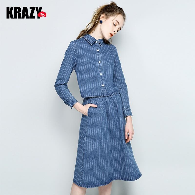 My Stuff, Navy Style Cotton Cowboy Horizontal Stripped Girlish Dress - Bonny YZOZO Boutique Store