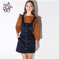 School Style Must-have Rivet Dress Overall Dress - Bonny YZOZO Boutique Store