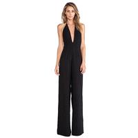 Open Back Slimming Halter V-neck High Waisted Summer Wide Leg Pant Long Trouser - Bonny YZOZO Boutiq