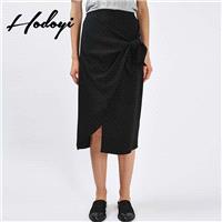 Fall 2017 new ladies fashion irregular hypotenuse bow high waist skirts - Bonny YZOZO Boutique Store