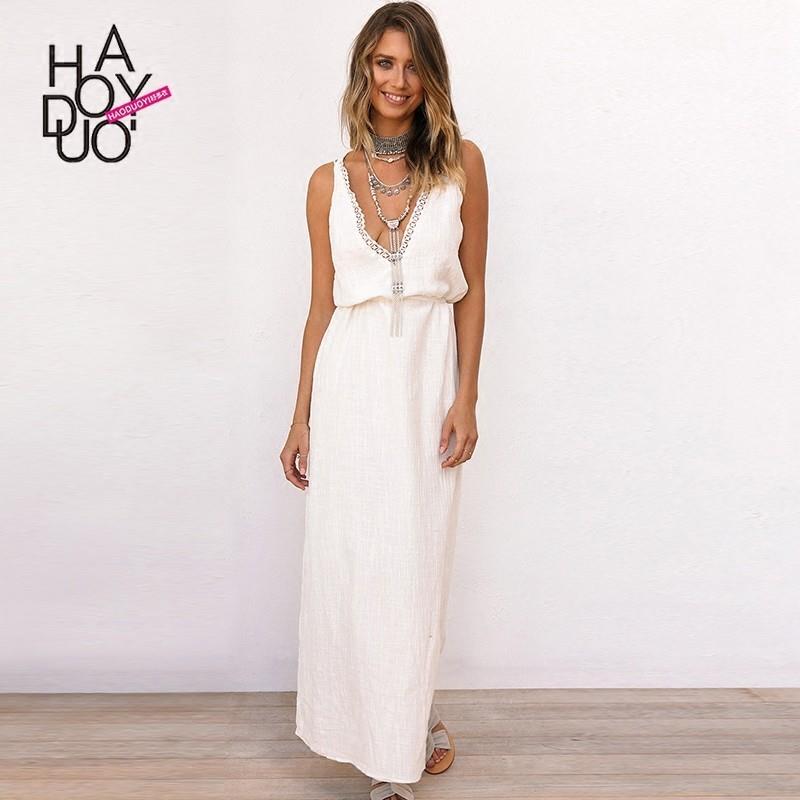 My Stuff, New sexy summer 2017 with long slim skirt fashion deep v Halter dress - Bonny YZOZO Boutiq