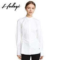 Vogue Simple Slimming Lace Up One Color Spring Casual Blouse - Bonny YZOZO Boutique Store