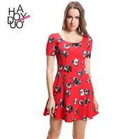 Vogue Printed Slimming Floral Spring Dress - Bonny YZOZO Boutique Store