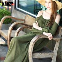 Strap sheer long sleeve loose chiffon strapless chiffon dress - Bonny YZOZO Boutique Store