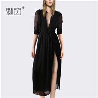 Sexy Split Attractive Chiffon 9/10 Sleeves Dress - Bonny YZOZO Boutique Store