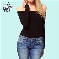 Sexy Slimming Bateau Off-the-Shoulder Jersey T-shirt Top - Bonny YZOZO Boutique Store